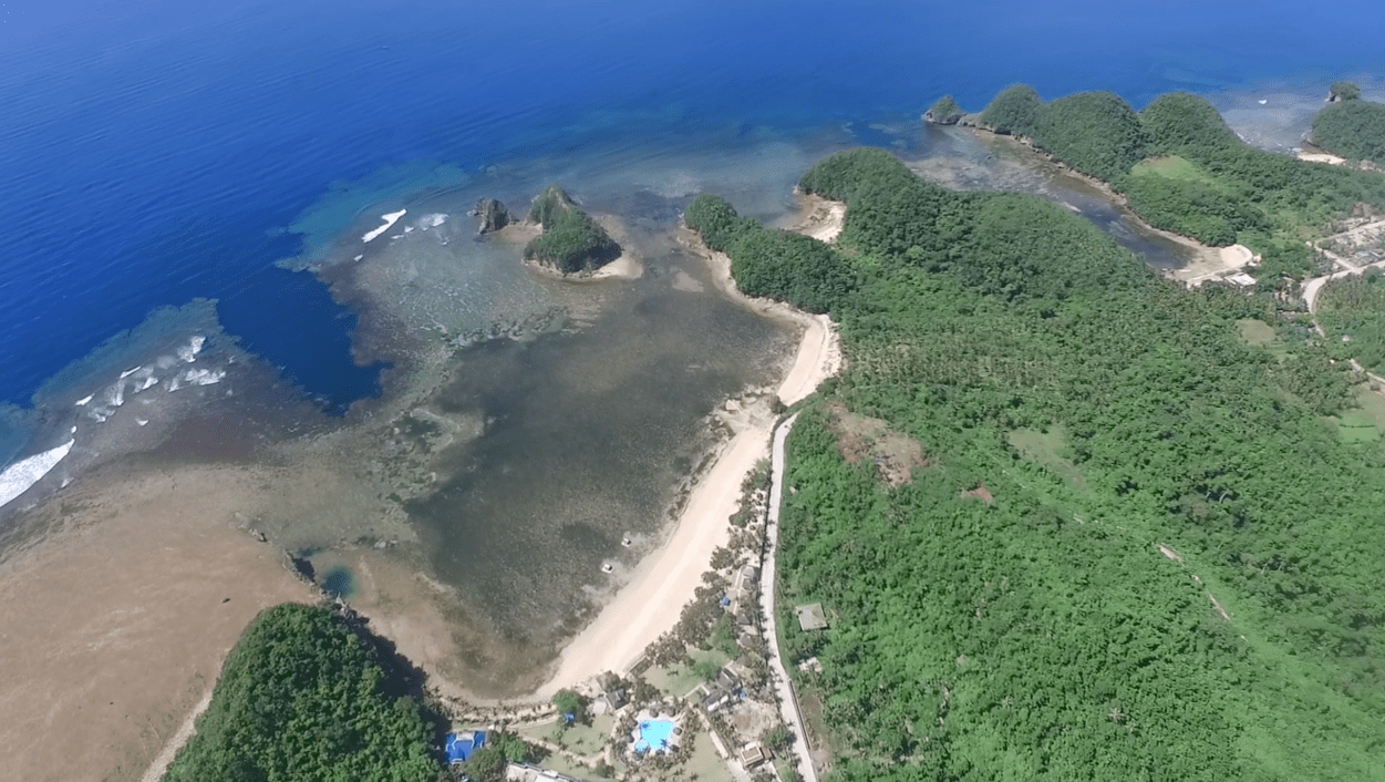 Twin rock beach resort from above as taken by drone shots in catanduanes philippines